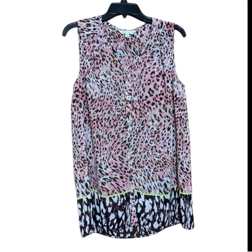 Cabi Leopard Print Sleeveless Top size medium